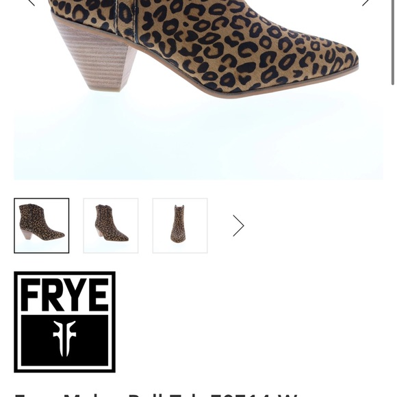 Frye Maley Pull Tab Womens Brown Animal leopard Print Slip On Booties Boots 6.5 - Picture 4 of 5